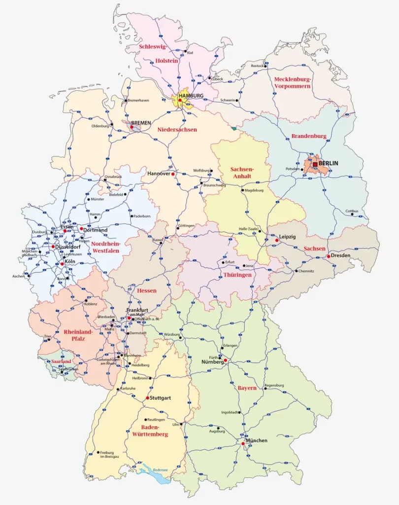 Deutschlandkarte zeigt bundesweite Auto-Abholung bei Motorschaden