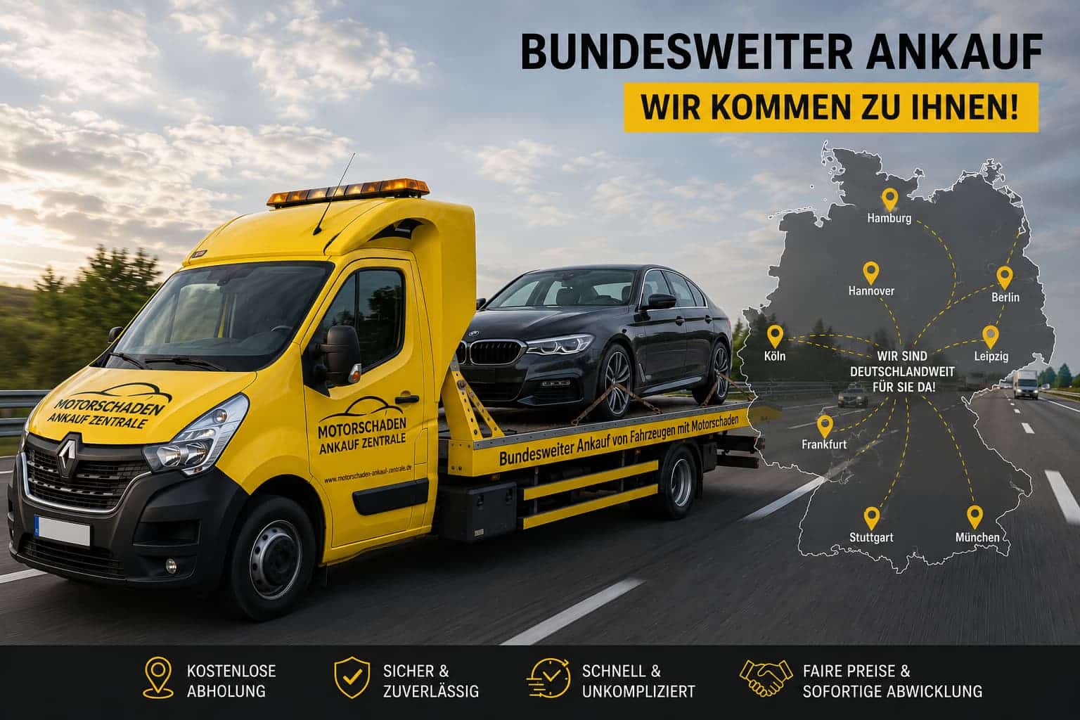 Bundesweiter Motorschaden Ankauf mit Abholung in Willingen (Upland)